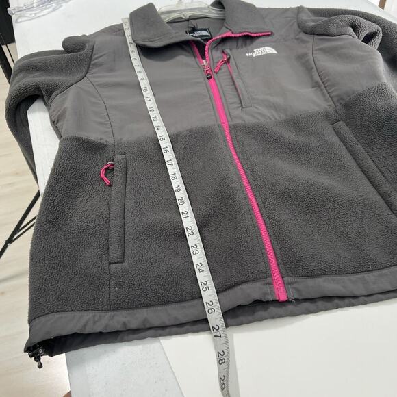 The North Face Denali Jacket Womens Large Gray Pink Full Zip Polartec Recycled - Picture 12 of 13